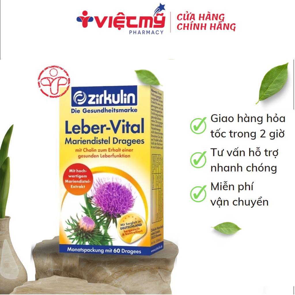 Zirkulin Leber Vital Viên Uống Giải Độc Gan, Tăng Cường Chức Năng Gan Chính Hãng Đức