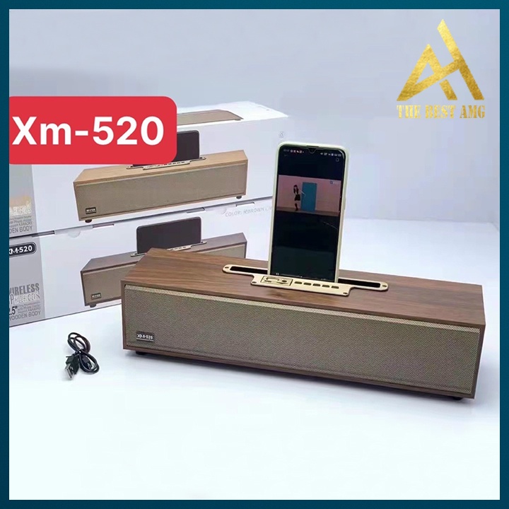 Loa Bluetooth Mini Cầm Tay Di Động XM-520 Chất Liệu Gỗ - Loa Nghe Nhạc Không Dây Xách Tay Âm Thanh Cực Hay