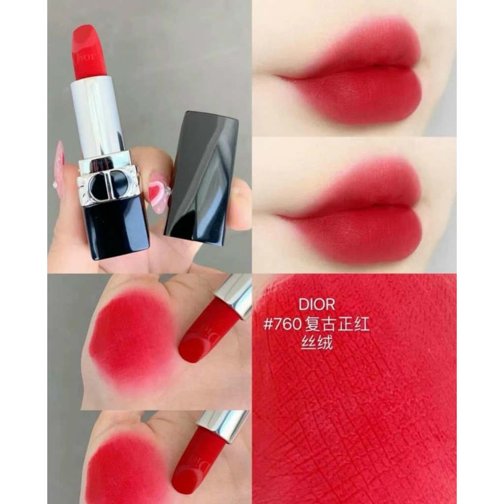 [Mẫu Mới 2021] Son Dior Rouge 999 Matte Màu Đỏ Tươi , satin, velvet full size tặng kèm FullBox Túi Hộp Hãng