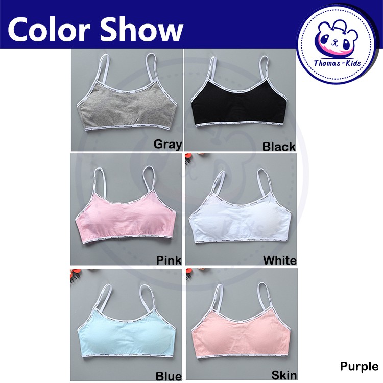 Áo lót cotton có dây điều chỉnh thoải mái thời trang dành cho bé gái từ 10-16 tuổi B217