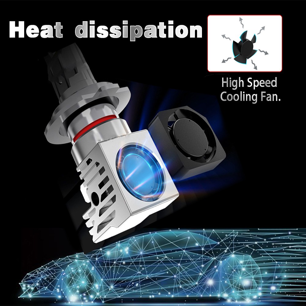 Set 2 Đèn Pha LED H4 ZES H4 H7 H8 H9 H11 9005 9006 HB3 HB4 10000LM 60W 6500K H4 12V Chuyên Dụng Cho Xe Hơi