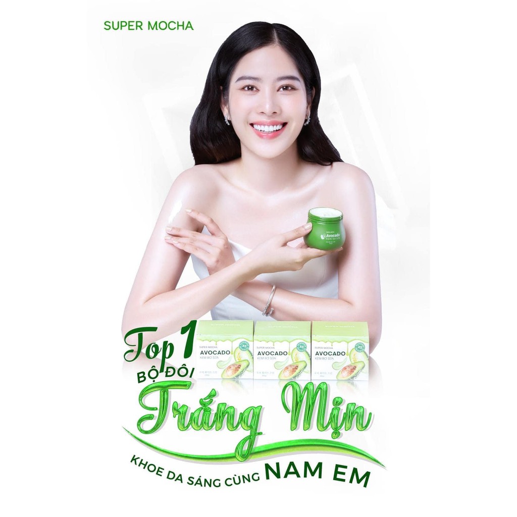 [CHÍNH HÃNG + QUÀ TẶNG] Kem bơ sữa SUPER MOCHA - Kem body bơ sữa Avocado Body Cream trắng mịn như bơ 200gr | BigBuy360 - bigbuy360.vn