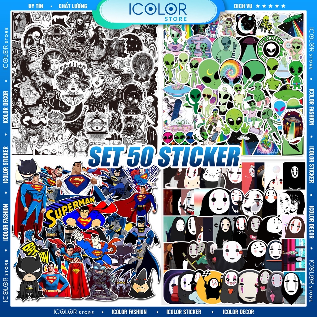 Sticker ngầu, dễ thương mẫu HOT nhất dán trang trí laptop, mũ nón bảo hiểm, vali, xe tay ga, ván trượt