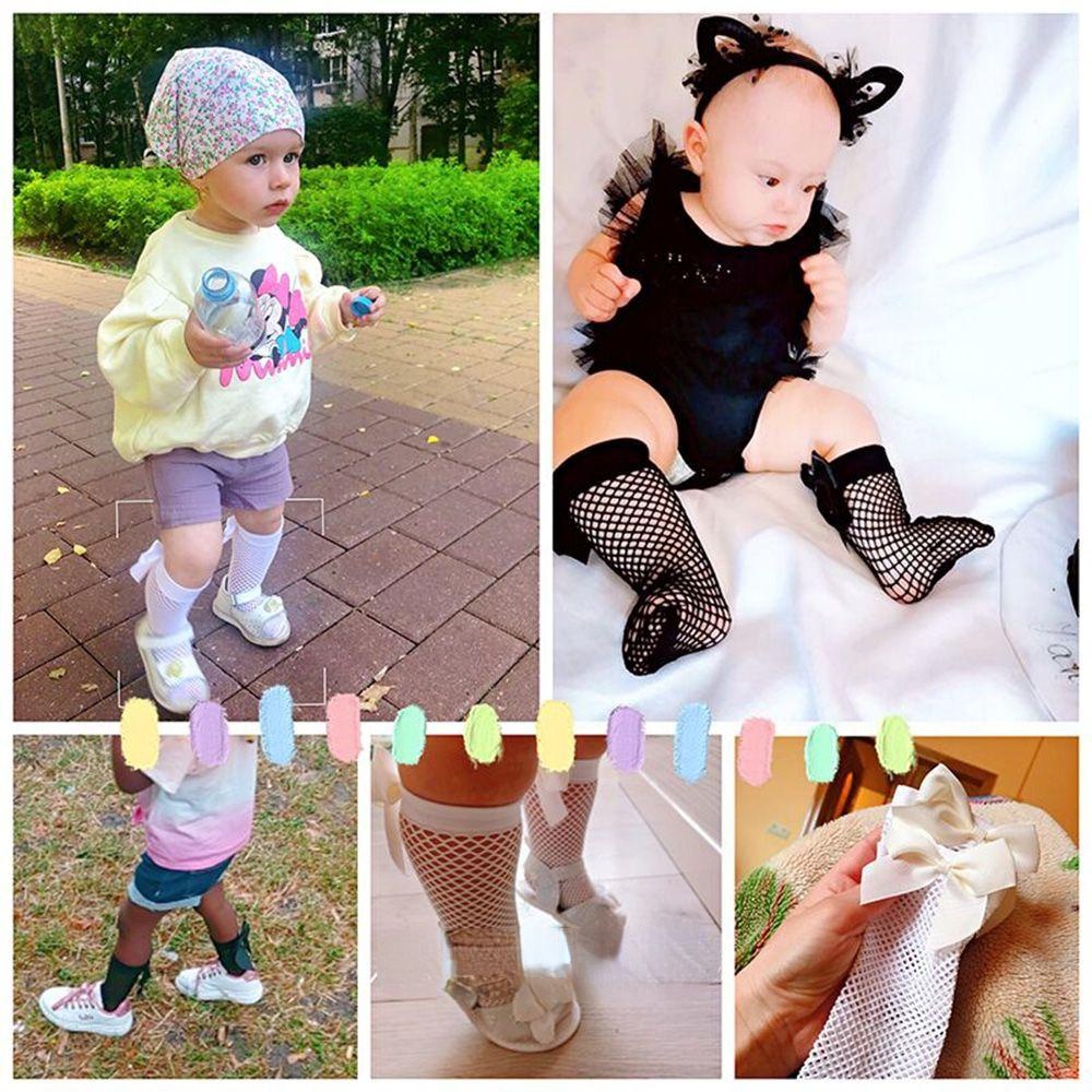 Vớ Cotton Phối Lưới Thoáng Khí Màu Trắng Đen Dễ Thương Cho Bé Gái