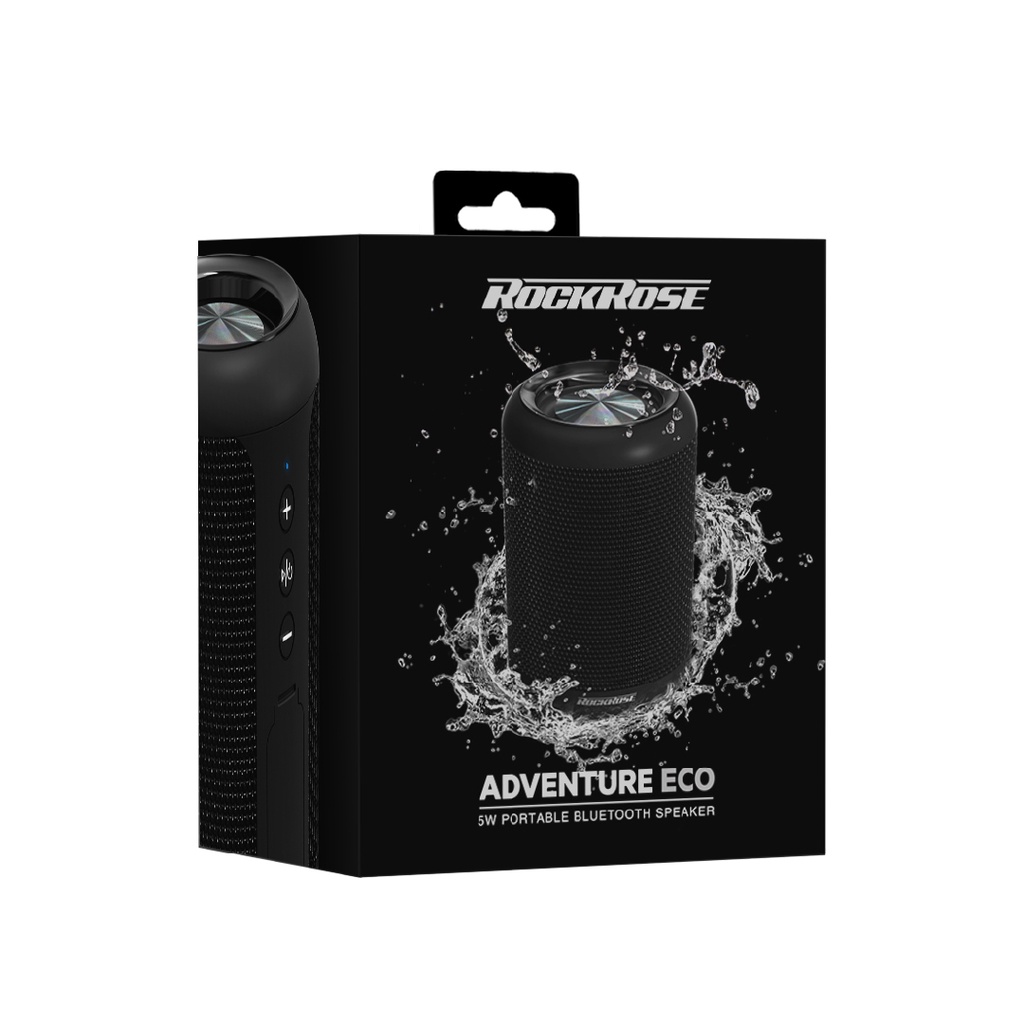 Loa Bluetooth 5.0 ROCKROSE Adventure Eco Chống Nước IPX65 - 5W 1200mAh - Phát Nhạc 4H - Hỗ Trợ Thẻ Nhớ SD