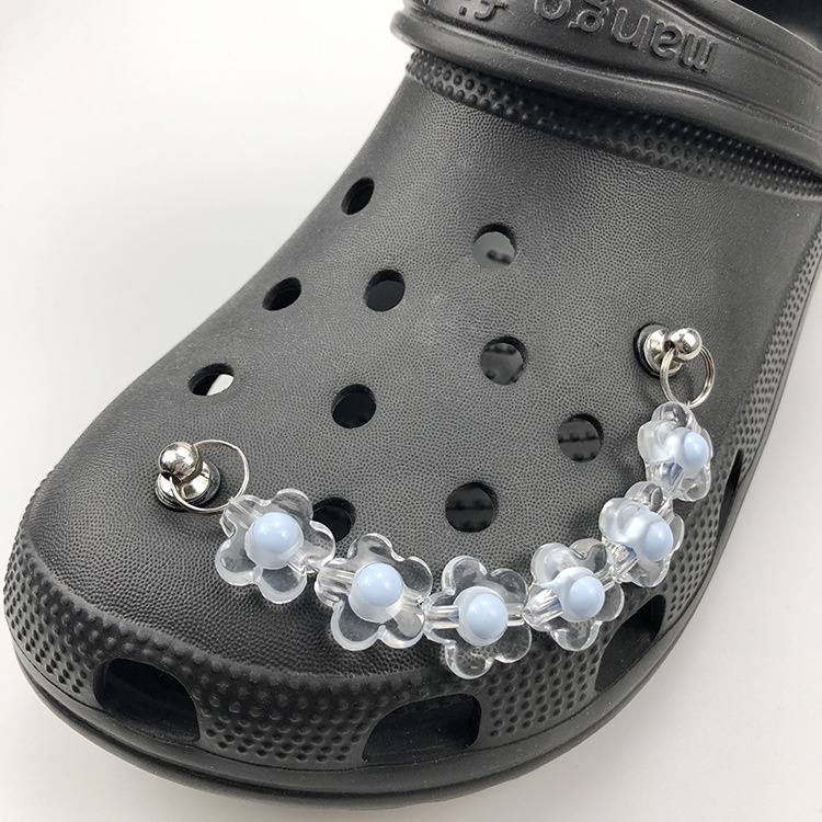 Thời trang cầu vồng hoa crocs jibbitz chain rhinestones jibits croc charm crystal heart croc jibbits for women shoes phụ kiện giày bùa ghim trang trí