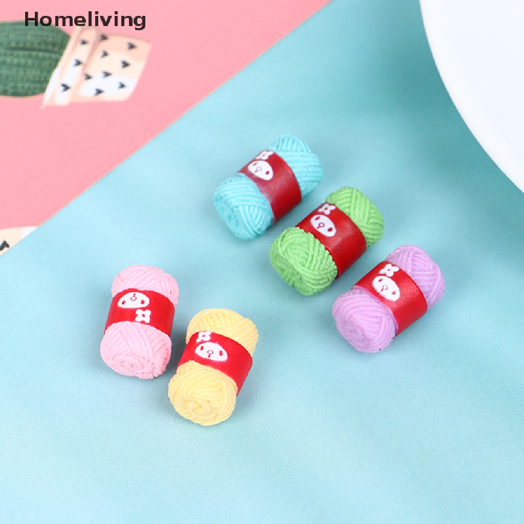 Set 5 Quả Bóng Len Mini Tỉ Lệ 1: 12 Dùng Để Trang Trí Nhà Búp Bê