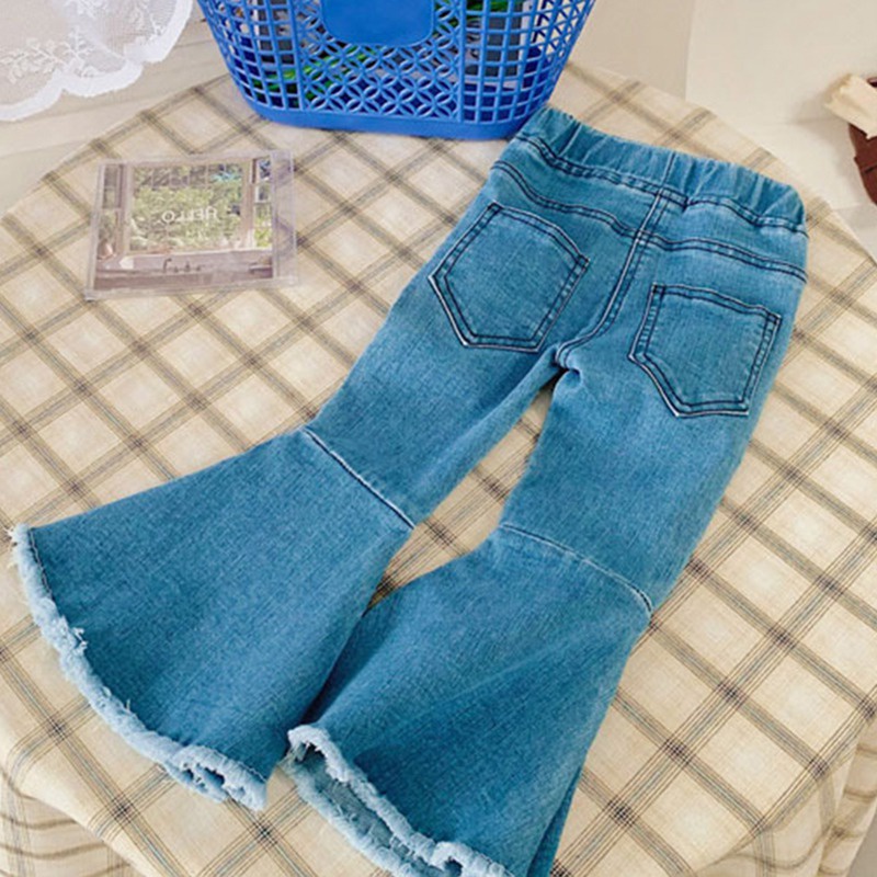 Quần Jean Dài Co Giãn Tốt Màu Sắc Trơn Thời Trang Hàn Quốc Se7En Cho Bé Gái