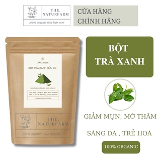 Bột trà xanh đắp mặt nguyên chất sấy lạnh Naturfarm hữu cơ 100gr - bột trà xanh nguyên chất organic