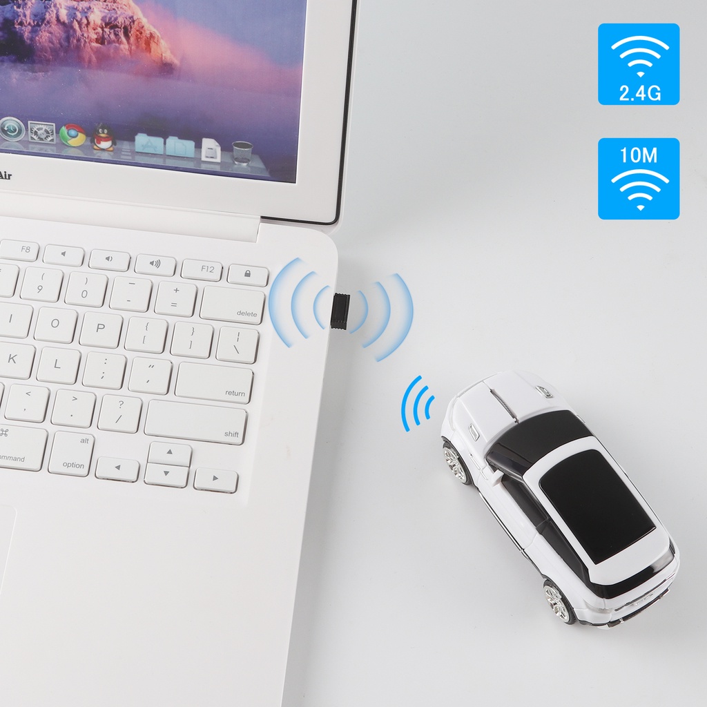 Chuột Quang Không Dây 2.4G 1600 DPI USB Gắn Xe SUV / Laptop / PC / Notebook / Máy Tính Bảng