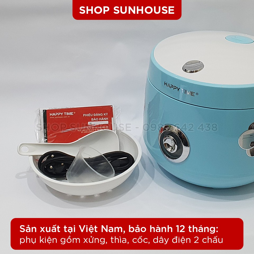 Nồi cơm điện 1.2L SUNHOUSE HappyTime HTD8522G bảo hành 12 tháng