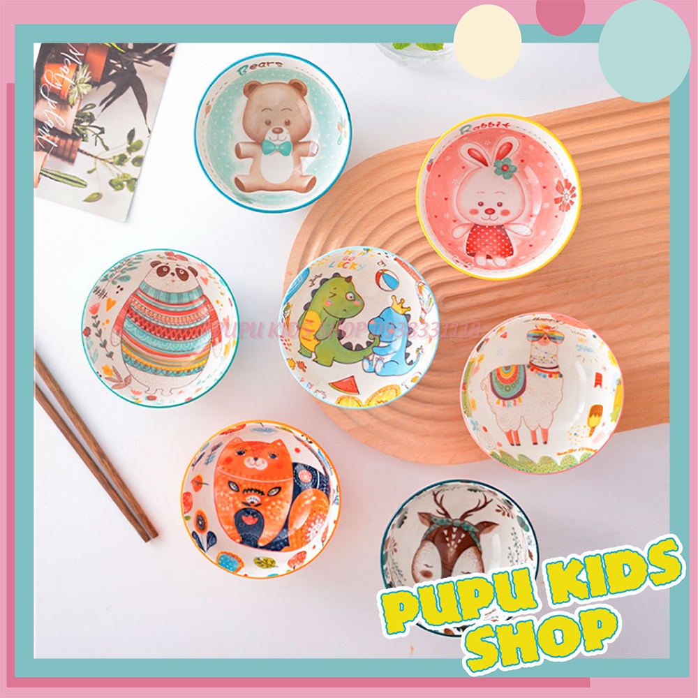 Bát Sứ Tròn Hình Thú, Tuần Lộc Dễ Thương Cho Bé Ăn Dặm, Ăn Cơm (Link 2) PUPU KIDS SHOP
