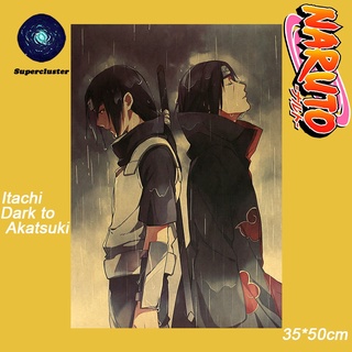 Tranh áp phích trang trí in hình hoạt hình Naruto "Itachi Dark To Akatsuki" độc đáo kích thước 50.5x35cm
