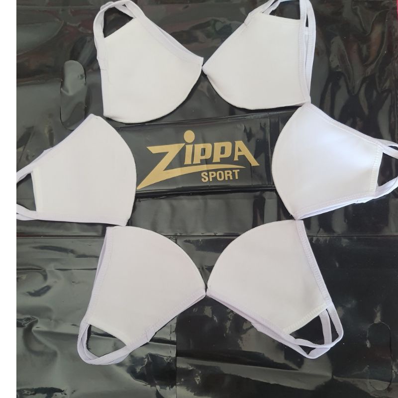 Khẩu trang vải màu trắng size cho người lớn -ZIPPASPORT