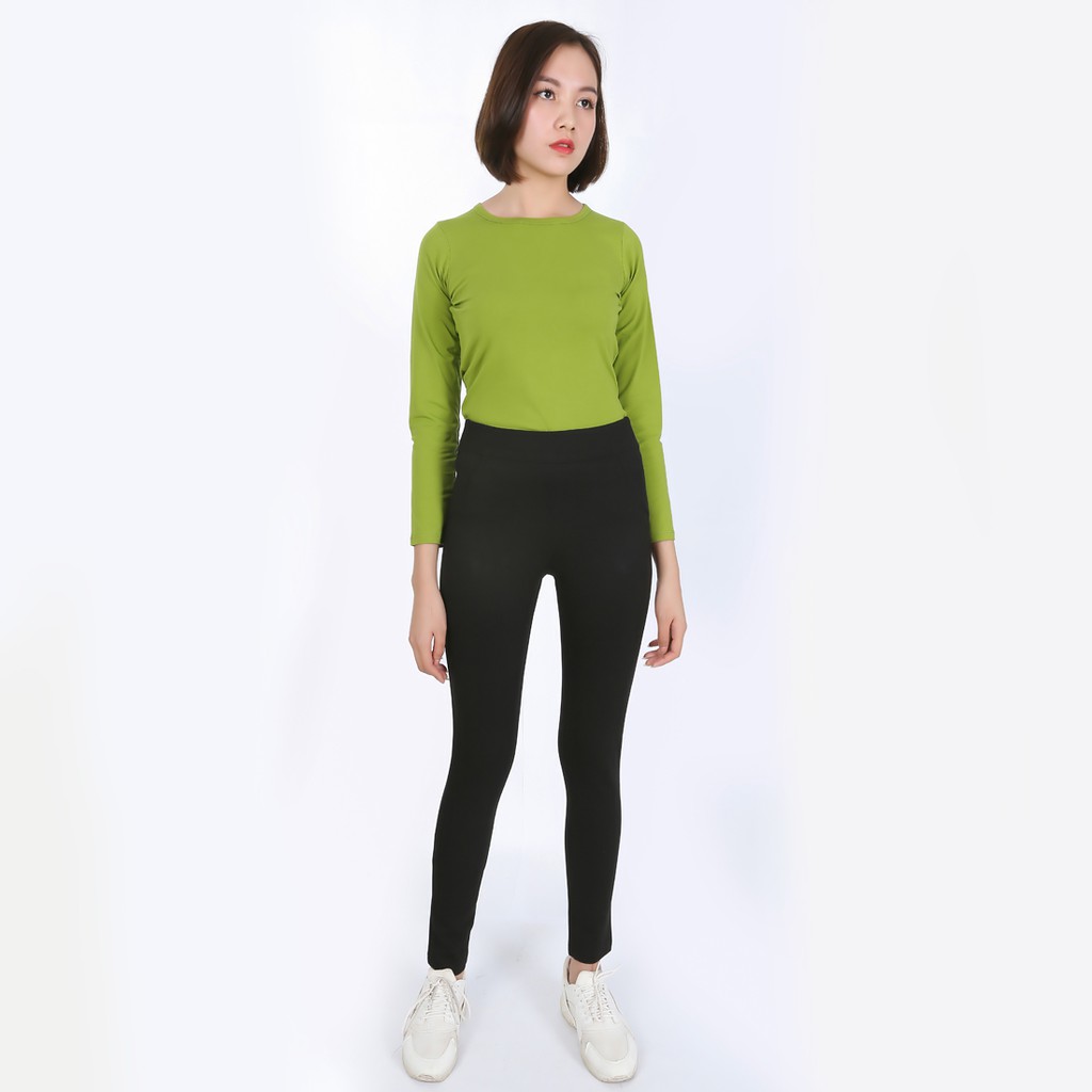 Quần Legging Vicci cạp cao 5P màu Đen