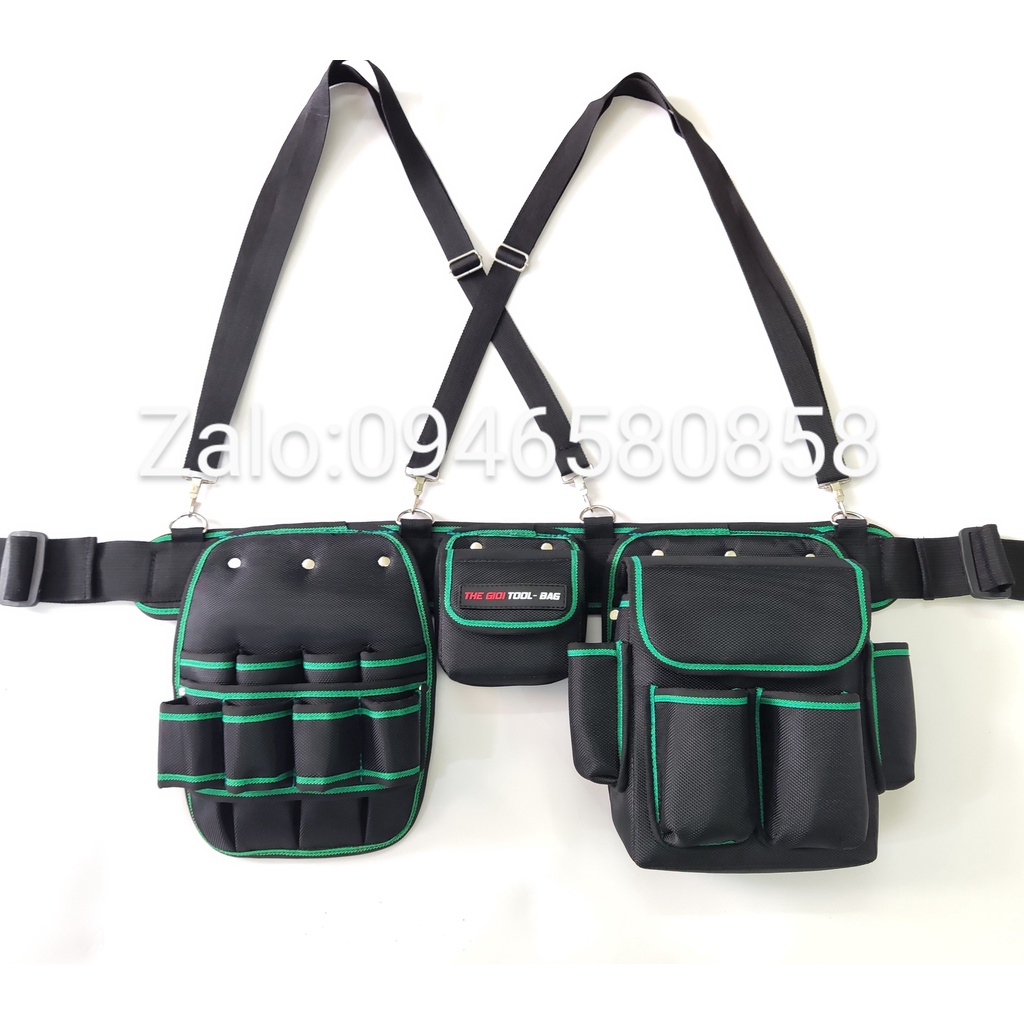 Bộ túi đựng đồ nghề đeo hông TGTB-G01 Green siêu dầy cao cấp