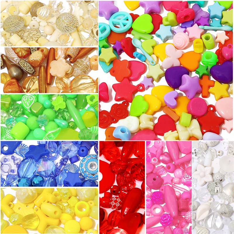 Hộp hạt cườm acrylic Beadia nhiều kiểu khác nhau hỗn hợp nhiều màu sắc tùy chọn dùng để tự làm trang sức
