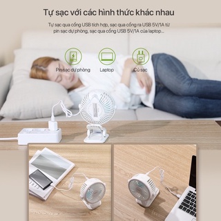 Quạt Mini Đế kẹp Đa Năng ROBOT pin 2000 mAh