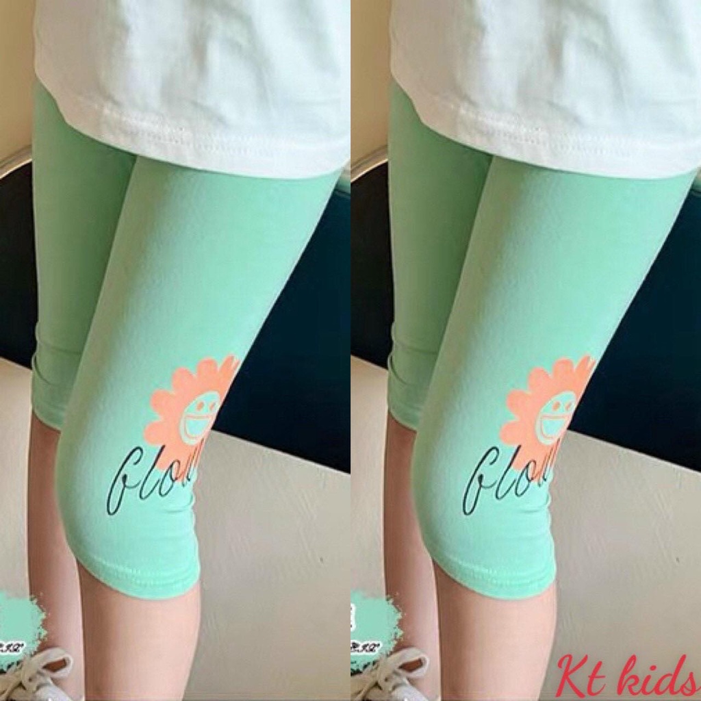 Lyvyshop - (Cotton SG chính phẩm) Quần legging lửng siêu dễ thương cho bé 09-24kg