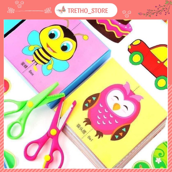 Bộ cắt giấy thủ công sáng tạo cho bé 240 tờ kèm 2 cây kéo xinh xắn