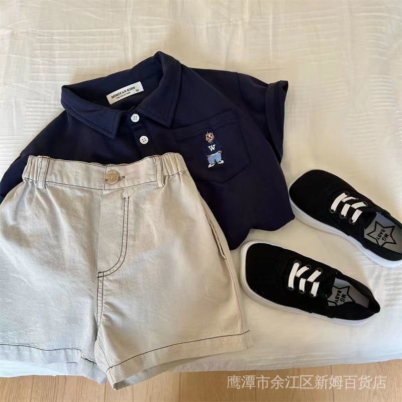 Áo Thun polo Tay Ngắn Bằng Cotton Thời Trang Mùa Hè Phong Cách Mới 2022 Dành Cho Bé Trai