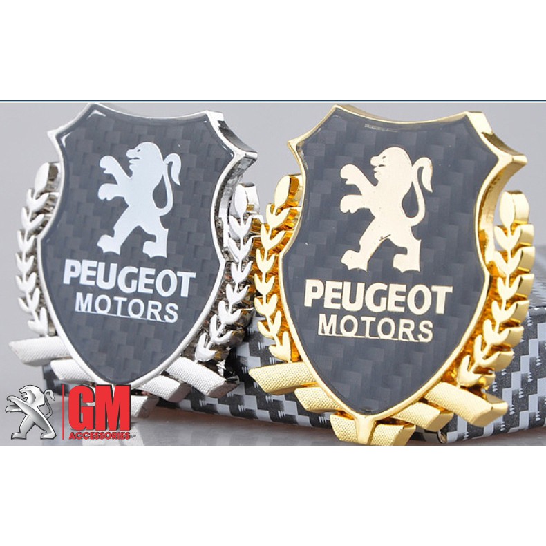 Logo bông lúa trang trí peugeot, logo trang trí kính hông hợp kim cao cấp peugeot new