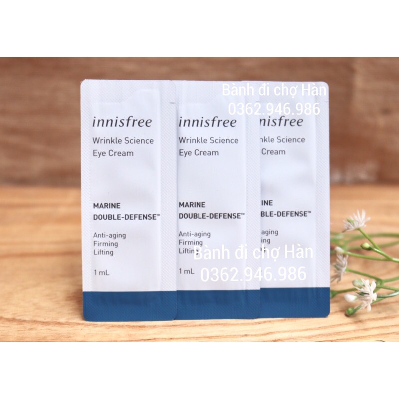 [Sample] Kem Dưỡng Mắt Cải Thiện Nếp Nhăn, Ngừa Lão Hóa Innisfree Wrinkle Science Eye Cream 1ml