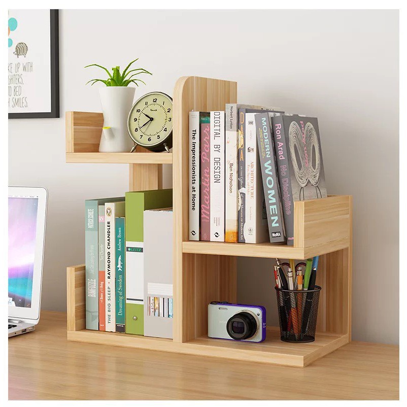 Kệ sách mini xương rồng, kệ sách để bàn đa năng, kích thước 40cm x 20cm x 40cm dễ dàng lắp ráp