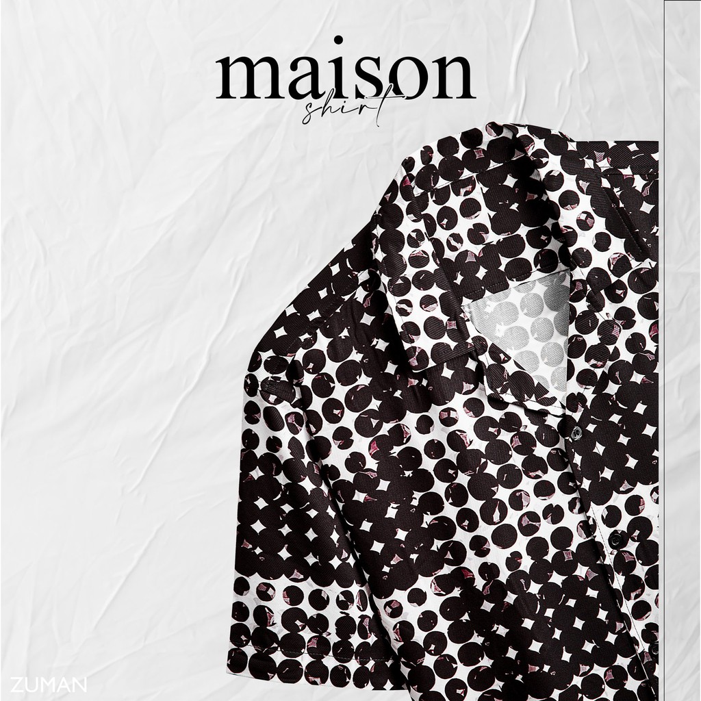 Áo sơ mi nam họa tiết Maison Shirt ASM209 ZUMAN form suông, chất vải lụa vân chéo cao cấp, thoáng mát | BigBuy360 - bigbuy360.vn