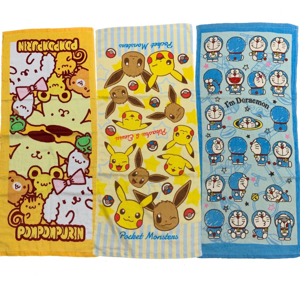 Khăn tắm cotton 35 * 75cm họa tiết doraemon melody snoopy dễ thương