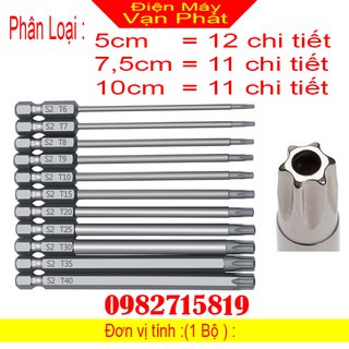 Bộ 12 mũi lục giác hoa thị cho máy vít, khoan (P084) 9033
