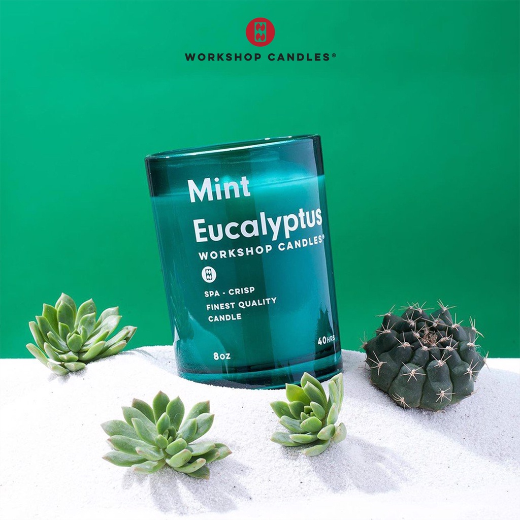 Nến thơm Mint Eucalyptus Workshop Candles H&amp;H Home 8 oz hương bạc hà tươi mát