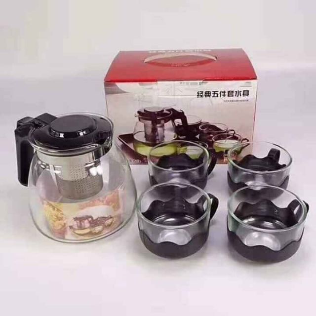 Bộ Ấm Pha Trà Thủy Tinh Cao Cấp