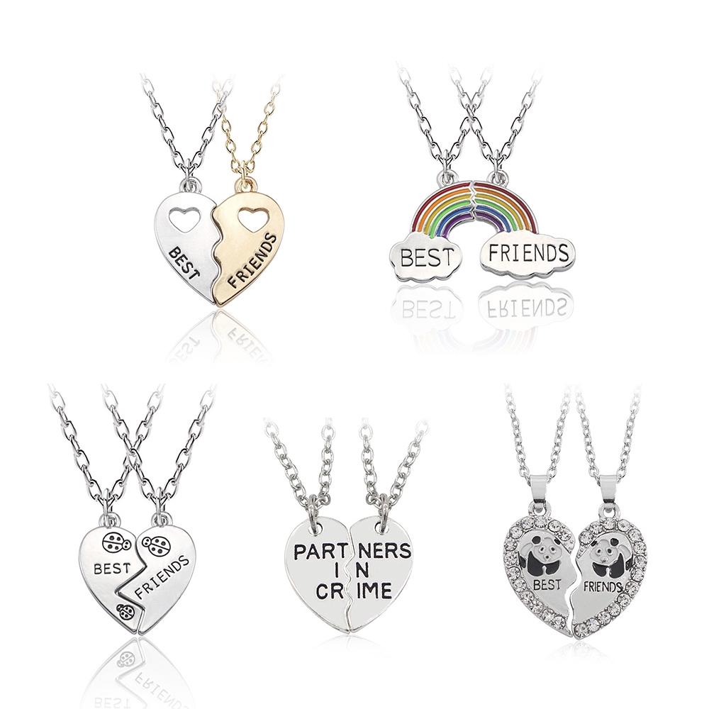 Bộ 2 dây chuyền đôi hình trái tim nhiều phong cách thời trang dành cho các cặp đôi