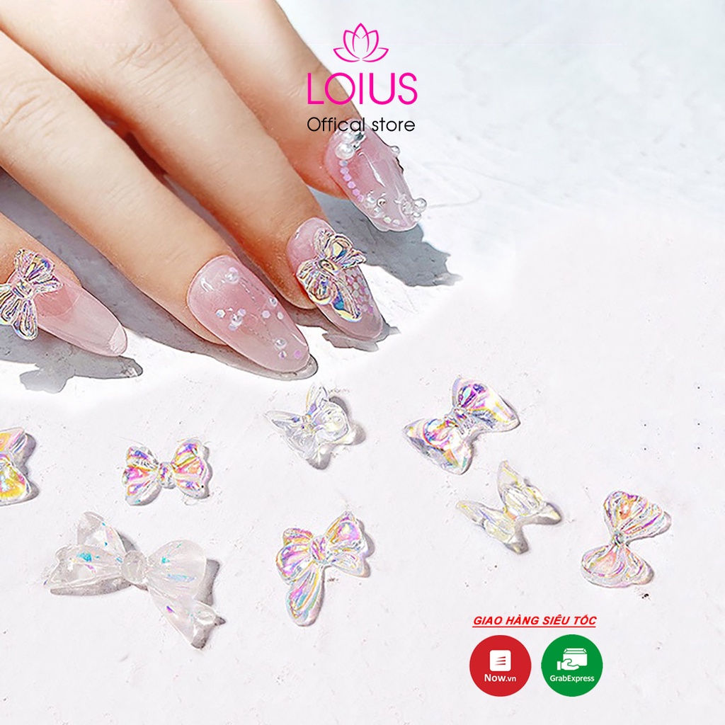 Set hoa nơ trang trí móng phong cách Hàn Quốc