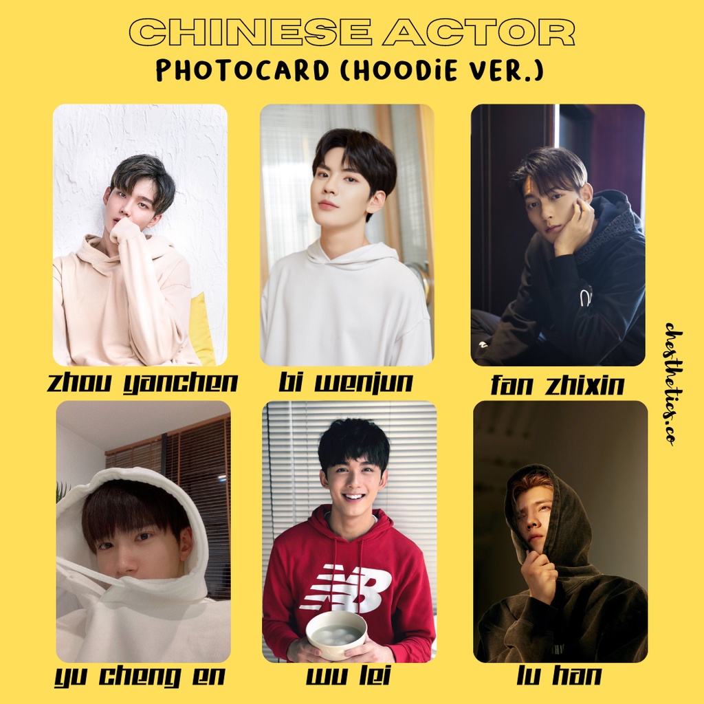 [ CHINA ACTOR ] Ảnh Card Bo Góc Diễn Viên Nam Trung Quốc - Chủ Đề Thời Trang Hoodie [ PHOTOCARD ]
