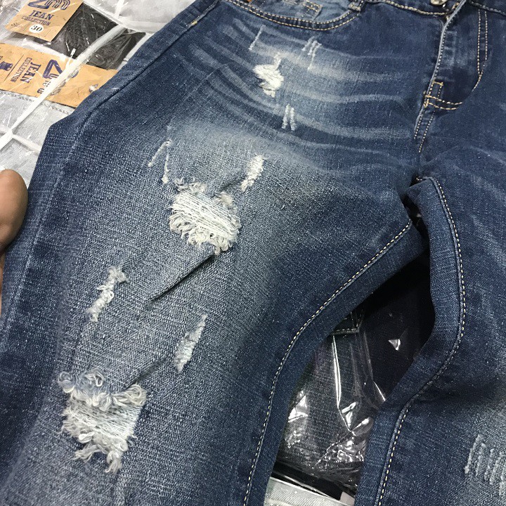 [Free ship-Hình thật] Quần jean nam rách JN9373