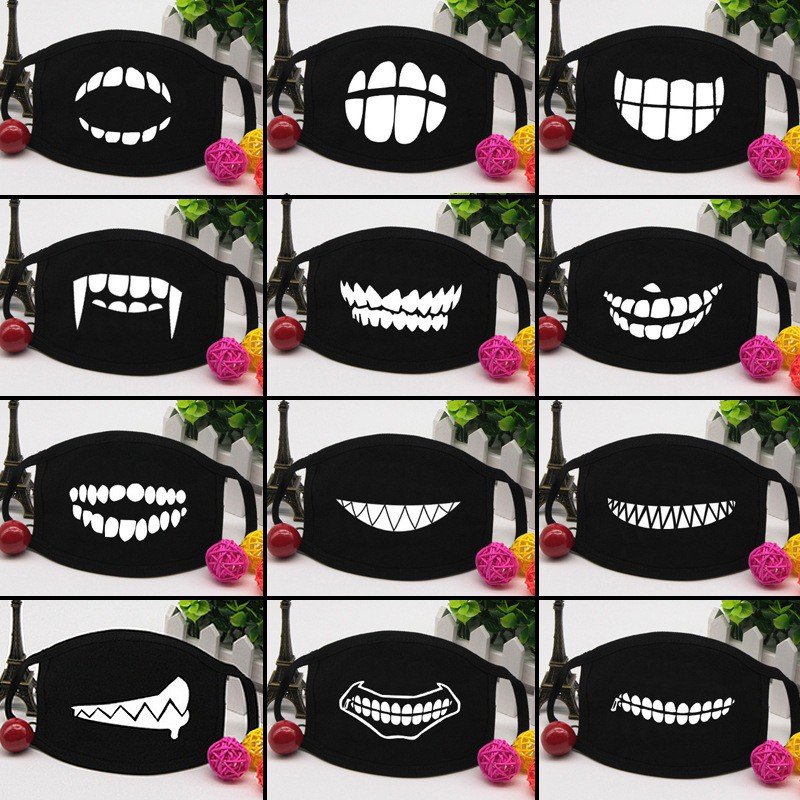 Khẩu trang vải đen in hình chính hãng - Kháng khuẩn, thời trang, chống nắng, khẩu trang trẻ trung năng động | BigBuy360 - bigbuy360.vn