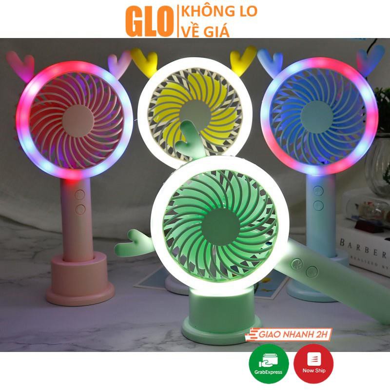 QUẠT MINI ĐÈN LED 7 MÀU MHT668