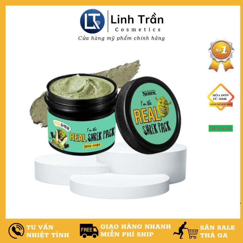 [Chính hãng] Mặt nạ đất sét i'm the real shrek pack, cấp ẩm se khít lỗ chân lông thải độc trắng da