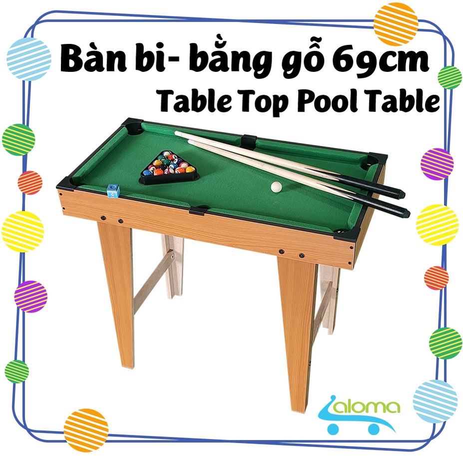 Đồ chơi bàn bida  cỡ lớn chân cao 69x37x65cm ⚡ Table Top Pool Table TTP-69CC ⚡ Dùng cho người lớn và trẻ nhỏ