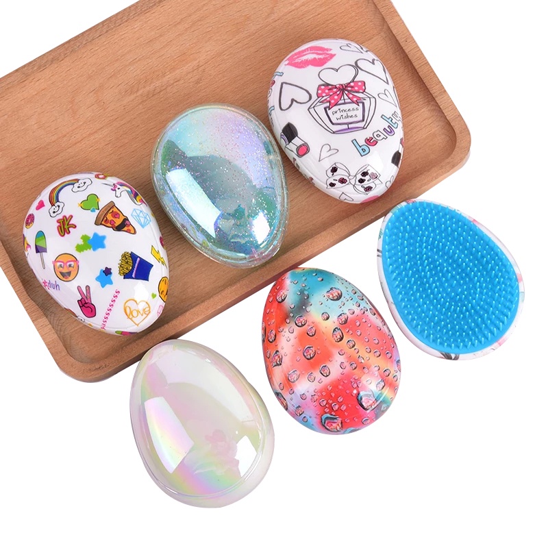 Lược Chải Tóc Hình Quả Trứng Mini Chống Tĩnh Điện Mềm Mại Dùng Trong Salon Tóc