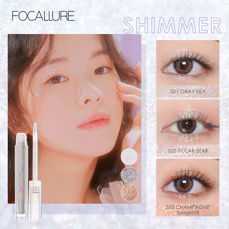 Phấn Mắt Dạng Lỏng Chống Thấm Nước Focallure Glittering Liquid Eyeshadow