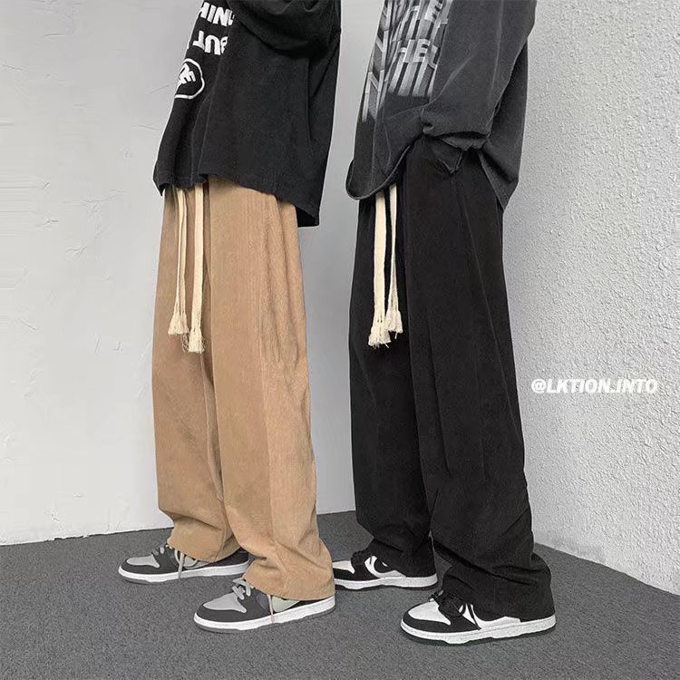 Quần dài ống rộng màu trơn phong cách hip hop thời trang cho nam