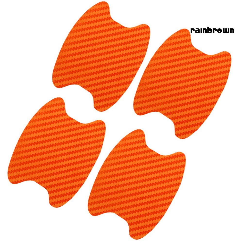 Bộ 4 Miếng Dán Bảo Vệ Tay Nắm Cửa Ô Tô Chất Liệu Sợi Carbon Và Pvc