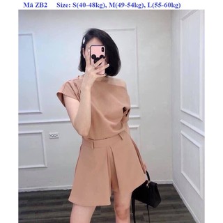 Set bộ áo lệch vai