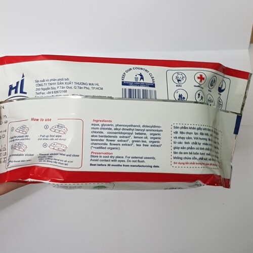 Khăn giấy ướt không mùi Baby Wipes mềm mịn cho bé 1 gói 50 tờ lau sạch dưỡng da tiện dụng