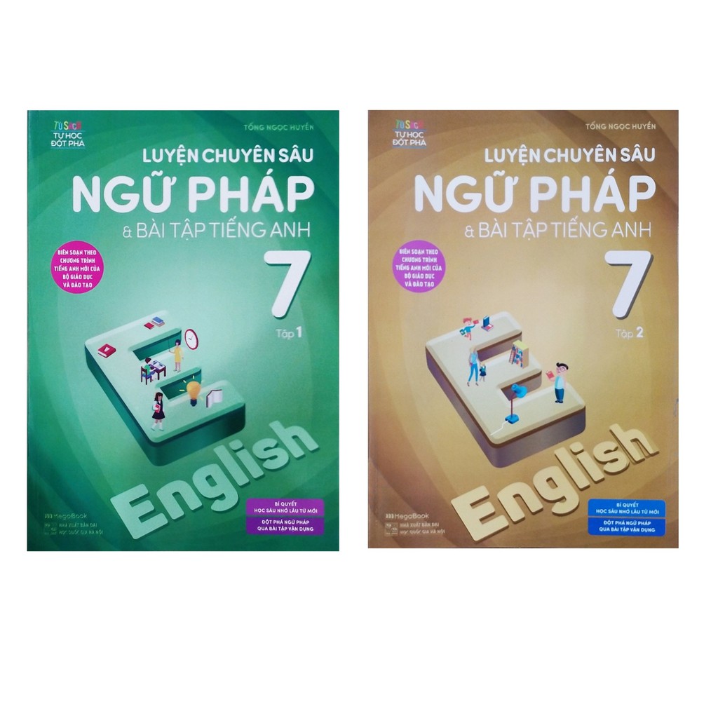 Sách - Bộ Luyên chuyên sâu ngữ pháp và bài tập tiếng anh lớp 7 ( tập 1 + 2 )