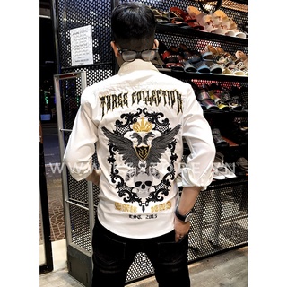 Áo sơ mi trắng nam tay dài thêu chim ưng full áo chất kaki dày dặn hàng chính hãng K3 STORE S2645