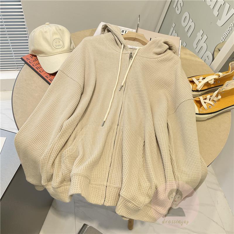 Áo Khoác Dài Tay Có Khóa Kéo Màu Sắc Thời Trang Cho Nữ